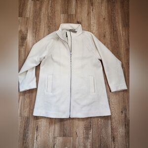 NWT J Crew $298 Topcoat 100% Italian Boiled Wool Ivory Women XL Full Zip Unlined